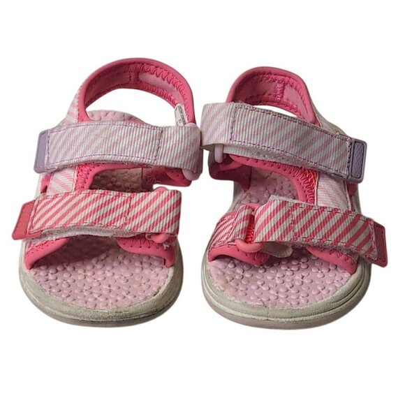 wonder nation Other - Wonder Nation Toddler Pink Striped Open Toe Sandals Adjustable Straps Size 4